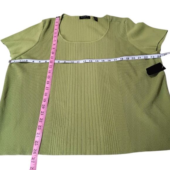 NEW VALERIE STEVENS Blouse Top Sweater 3X Square Neck Short Sleeve Office Career - Picture 4 of 10